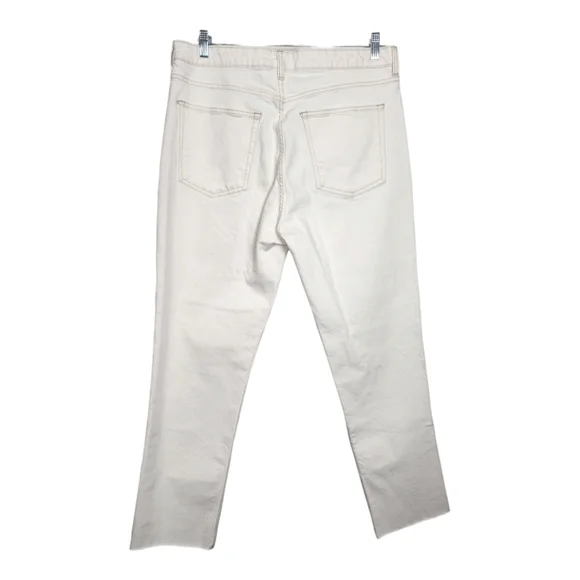 Topshop Straight Leg High Waisted Tall Jeans Size 14 Mom White Ivory - Picture 6 of 8